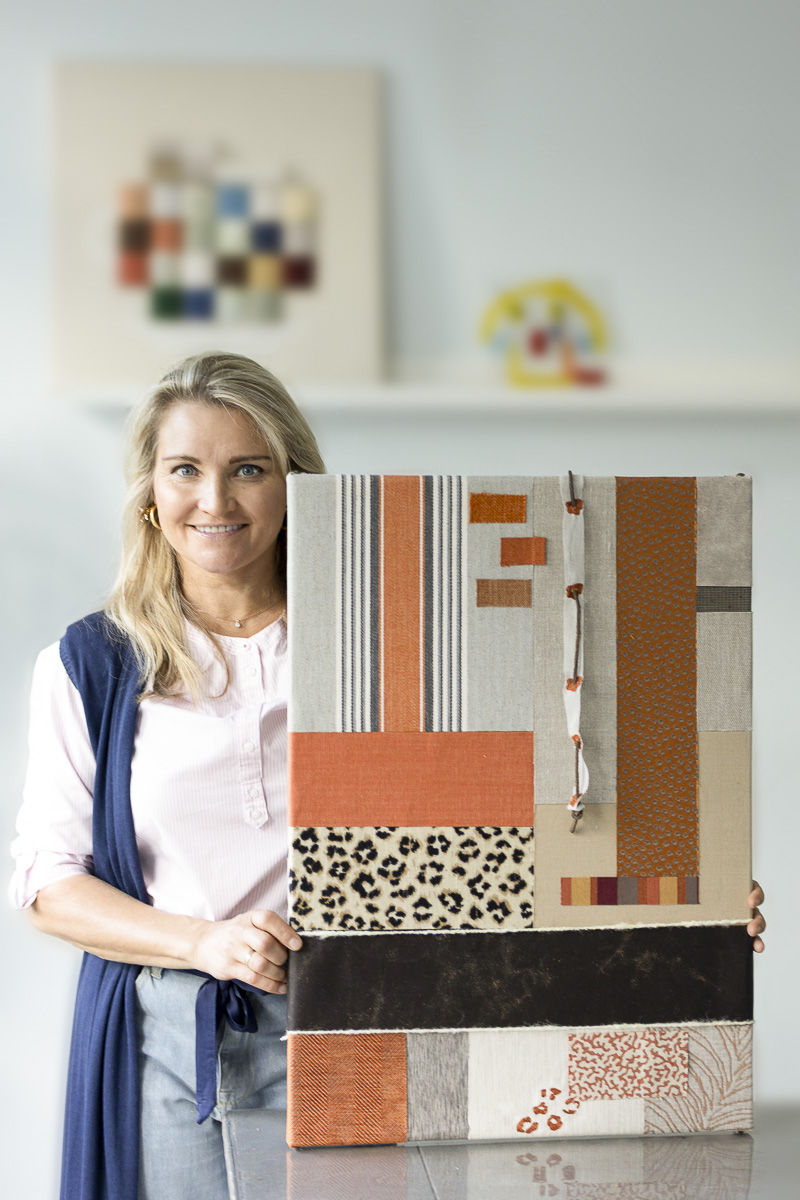 reclaimed textiles used for circular wall panels